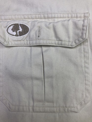 Mossy Oak Men’s Shooting Shirt Size Large Beige Camo Button Up - Picture 6 of 11