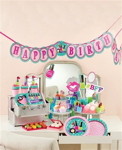 Mantel plástico para banquetes spa brillante 54" x 102" niñas pijamada fiesta de cumpleaños Foto 2 de 2