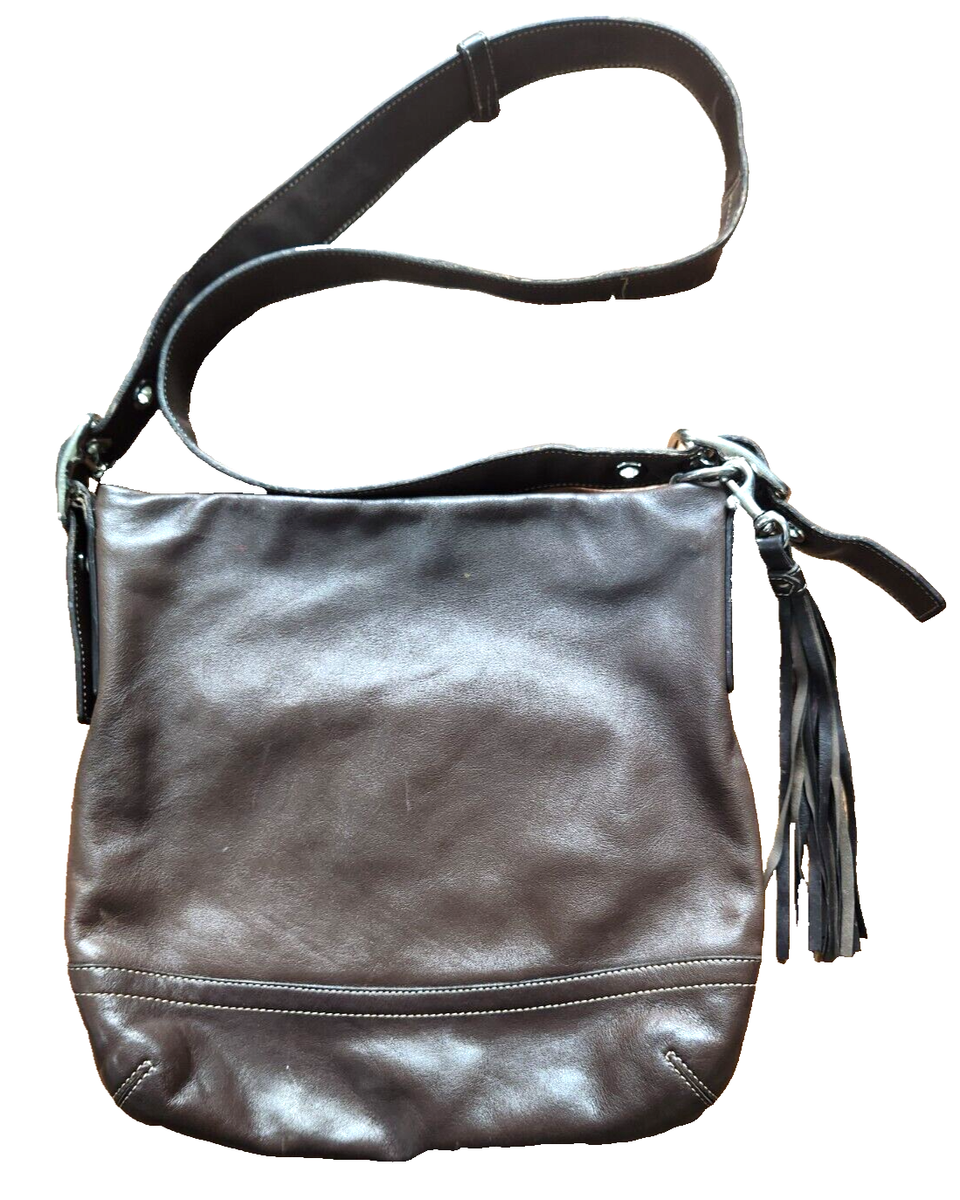Vintage COACH Brown Leather Soho Slim Crossbody Messenger Tote Bag