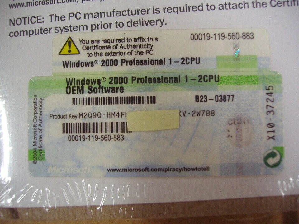MICROSOFT WINDOWS 2000 PROFESSIONAL WITH SP4 FULL OPERATING SYSTEM MS WIN PRO - Image 4 of 4