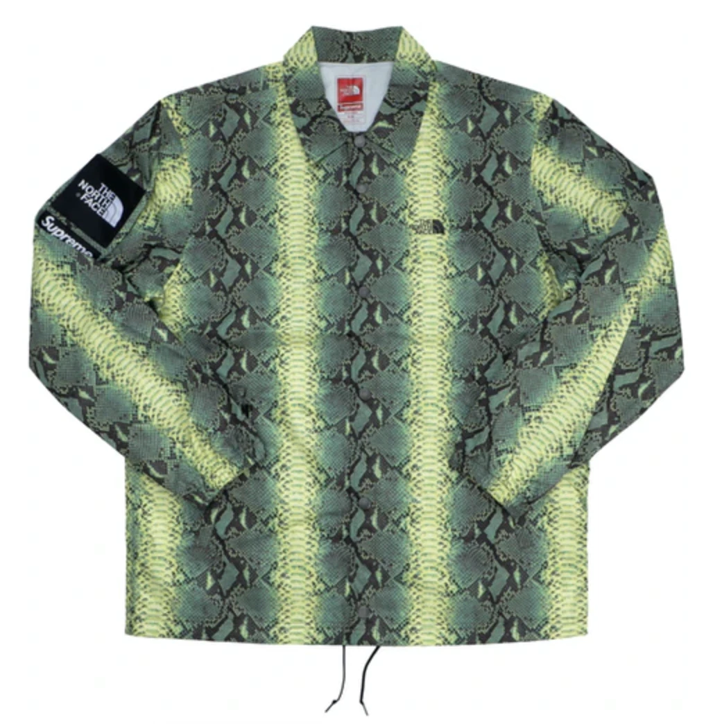 Veste d'entraîneurs en peau de serpent collée Supreme The North Face verte grande DS neuve