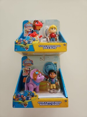 Dino Ranch Flyer & Rescue Squad Lot Of 2 Jon & Blitz Miguel & Tango New
