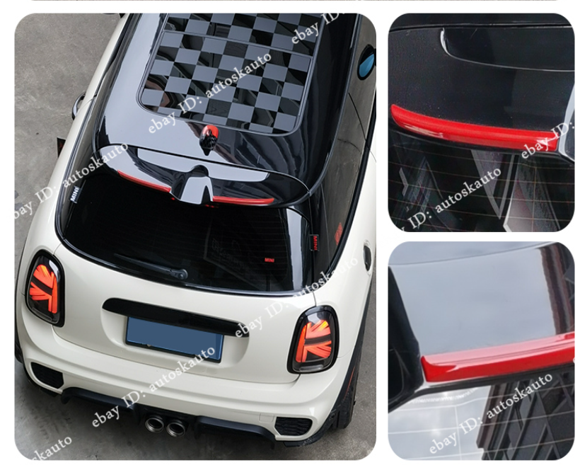 Fit Mini F56 Cooper S 2013-18 Rear Trunk Spoiler Roof Wing Real Carbon ...