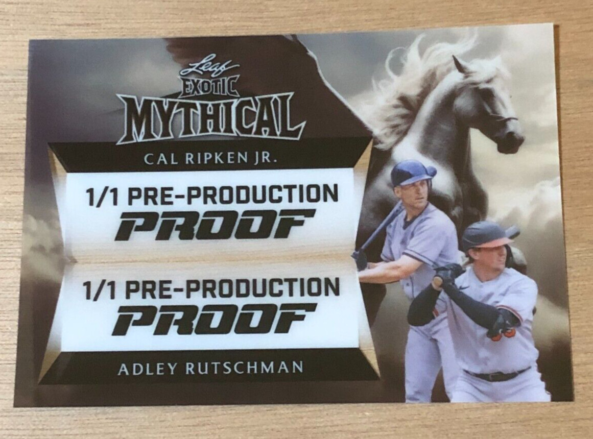 2024 Leaf Exotic ⚾ CAL Ripken Jr ADLEY Rutschman Acetate Pegasus #1/1 Orioles
