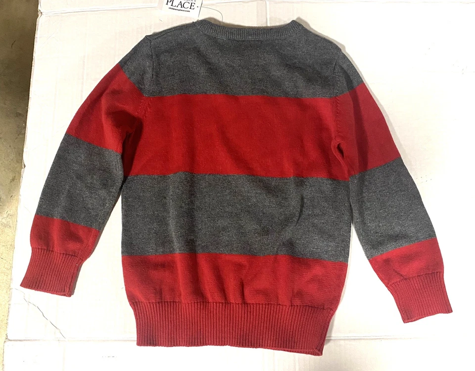 Children’s Place Gray Red Stripe Cotton Sweater Boys 3T New - Image 4 of 4