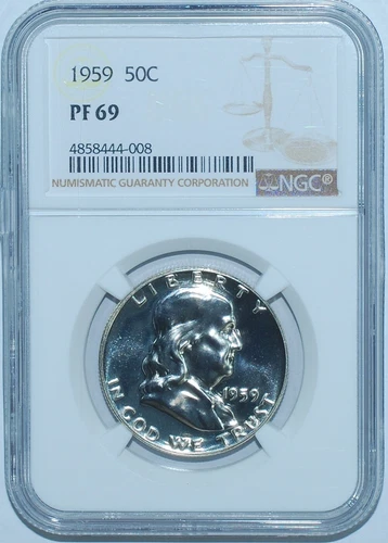 1959 NGC PR69 PF69 Proof Strike Franklin Half Dollar