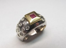 Ring Silber 925er / Gold 333 Rubin