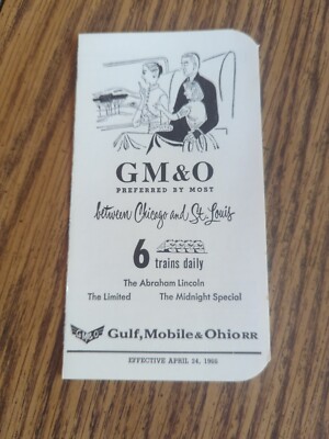 Vintage Eisenbahn Zug Broschüre 1966 Gulf Mobile und Ohio RR Chicago St. Louis
