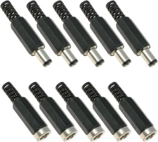 5x 2.1mm x 5.5mm Male + Female Pair DC Power Plug Socket Jack Connector