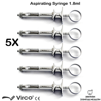 Dental Saugpatrone Spritze 1,8 ml X5 Deutsch Edelstahl St - 5 JAHRE WRY