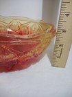 Jeannette Glass Amberina Fentec Footed Nappy Bowl 3 Toed Stars Arches Sprayed — photo 5