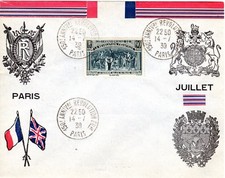 444+ FDC ENVELOPPE   150 ANNIVERSAIRE REVOLUTION  LETTRE VOYAGEE