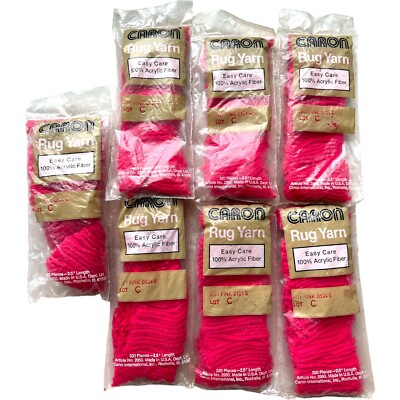 Caron Pre-Cut ACRYLIC RUG YARN Latch Hook Rugs 7 Sealed Packages HOT ...