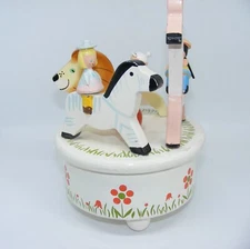 ** Vintage Wood IRMI Music Box Nursery Originals Carousel * Works * 1960's **