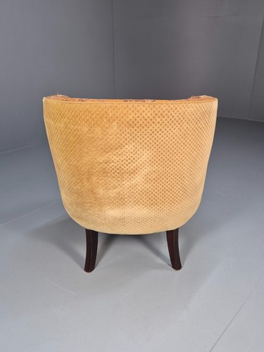 Vintage Danish Art Deco Tub Chair Gold Moquette Upholstery 1920s EB9055 VCLO - Picture 13 of 18