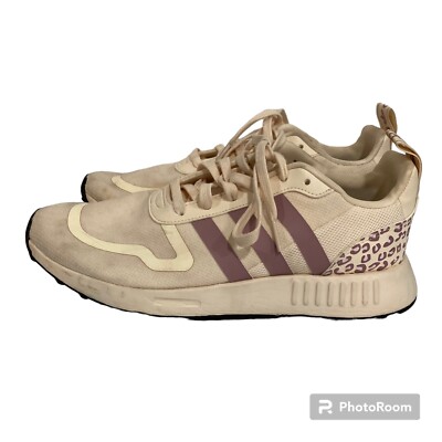 Adidas Multix Womens Beige Pink Leopard Print Sneakers Size 10 Athletic 