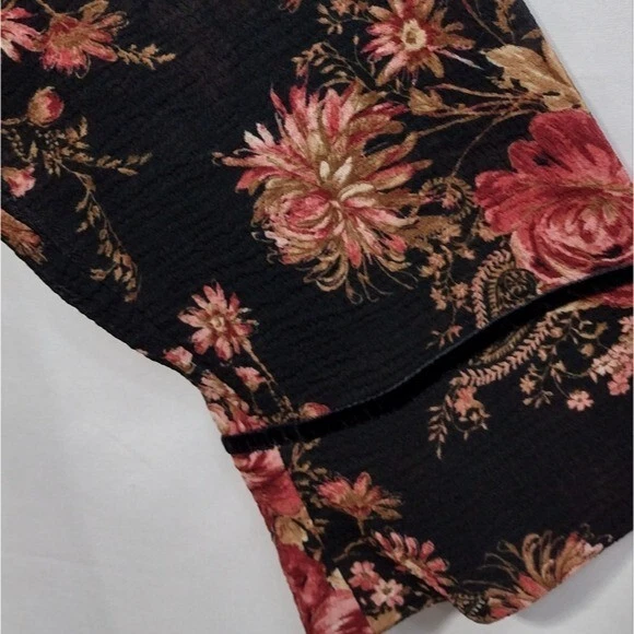 Camisa Emma James Floral Botón Mujer 18W Negra Roja Cottagecore Campesina Retro Foto 3 de 4