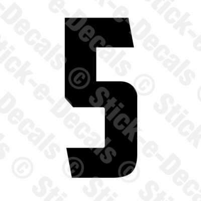 NUMBER 5 FIVE Vinyl Die Cut Decal Sticker - RACING NUMBER - AC