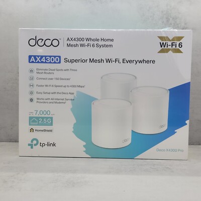 TP-Link Deco AX4300 Pro Dual-Band Wi-Fi 6 Mesh Wi-Fi System 7000SF White 3-Pack 