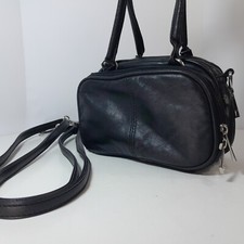 Wilsons Leather 4 Compartment Small Black Handbag/Crossbody Vintage