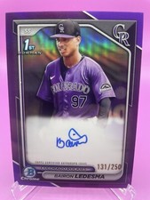 Bairon Ledesma 2024 Bowman Chrome 1st Auto Purple #/250 Colorado Rockies 