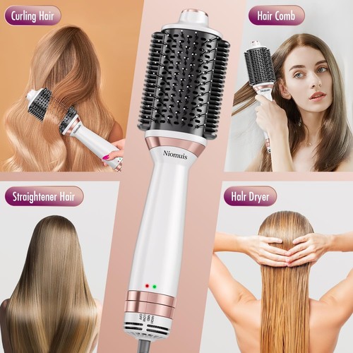 Cepillo secador de pelo Niomuis 4 en 1 cepillo de aire caliente para todo tipo de cabello apto para viajes - Imagen 8 de 14