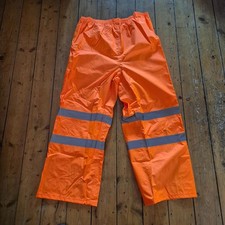 BNWT BLACK KNIGHT PPE HI VIS SAFETY WORK TROUSERS - LARGE - ORANGE - HVBRTO1