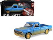 Greenlight 84223 1/24 1971 Chevrolet C-10 Pickup Truck Blue (Dirty