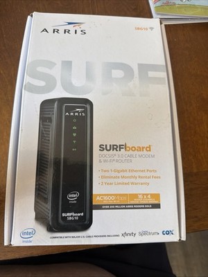ARRIS Surfboard SBG10 DOCSIS 3.0 Cable Modem Plus AC1600 Wi-Fi Router Open Box