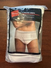 Hanes Tagless Briefs for Men Size XL 40-42 White 6-Pack