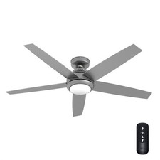Hunter Fan 52 inch Matte Silver Indoor Ceiling Fan with Light and Remote