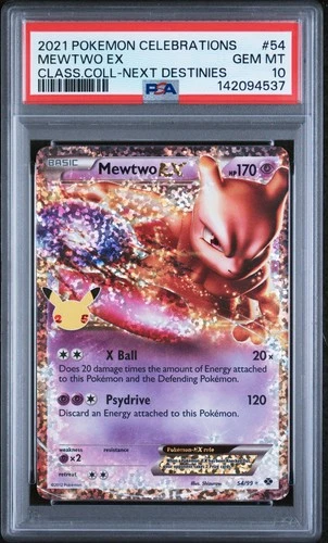 2021 POKEMON CELEBRATIONS CLASSIC COLLECTION #54 MEWTWO EX PSA 10