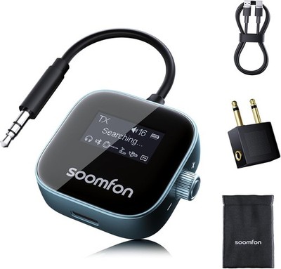 SOOMFON Bluetooth 5.3 Transmitter Empfänger, 2-in-1 Wireless Aux Bluetooth Adapter