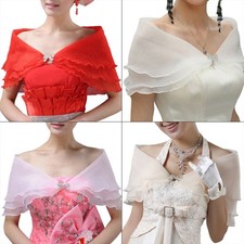 Bridal Layered Bolero for Rhinestone Bowknot Prom Wedding Shawl Shrug Wr