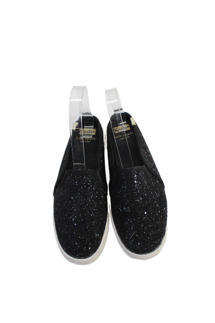 Keds x Kate Spade Women's Sparkle Rubber Sole Slide Sneaker Black Size 6 thumbnail 2