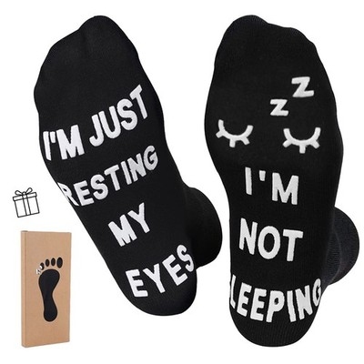 Funny Socks for Dad ''I'm Not Sleeping'' Gift for Men Husband Grandpa