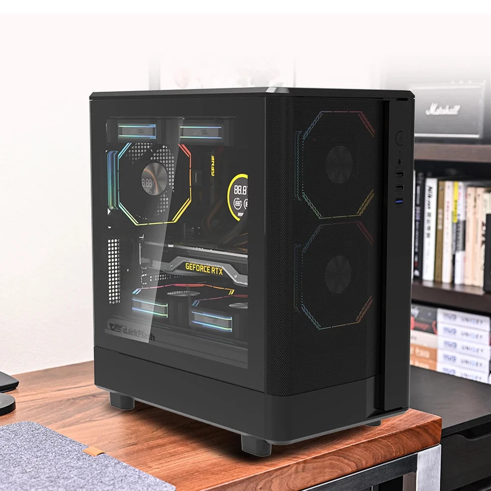 PC Computer Case Gabinete Gamer Support 240 Water Cooling USB3.0 Glass Mesh - Image 4 of 4