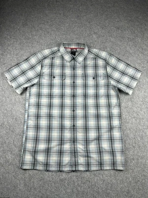 The North Face Tekware Kariertes Kurzarm Hemd Herren M Grau Blau Wandern Outdoor - Bild 1 von 4