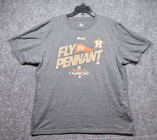 Majestic Houston Astros Fly Pennant 2017 Men’s Size XL Gray Short Sleeve