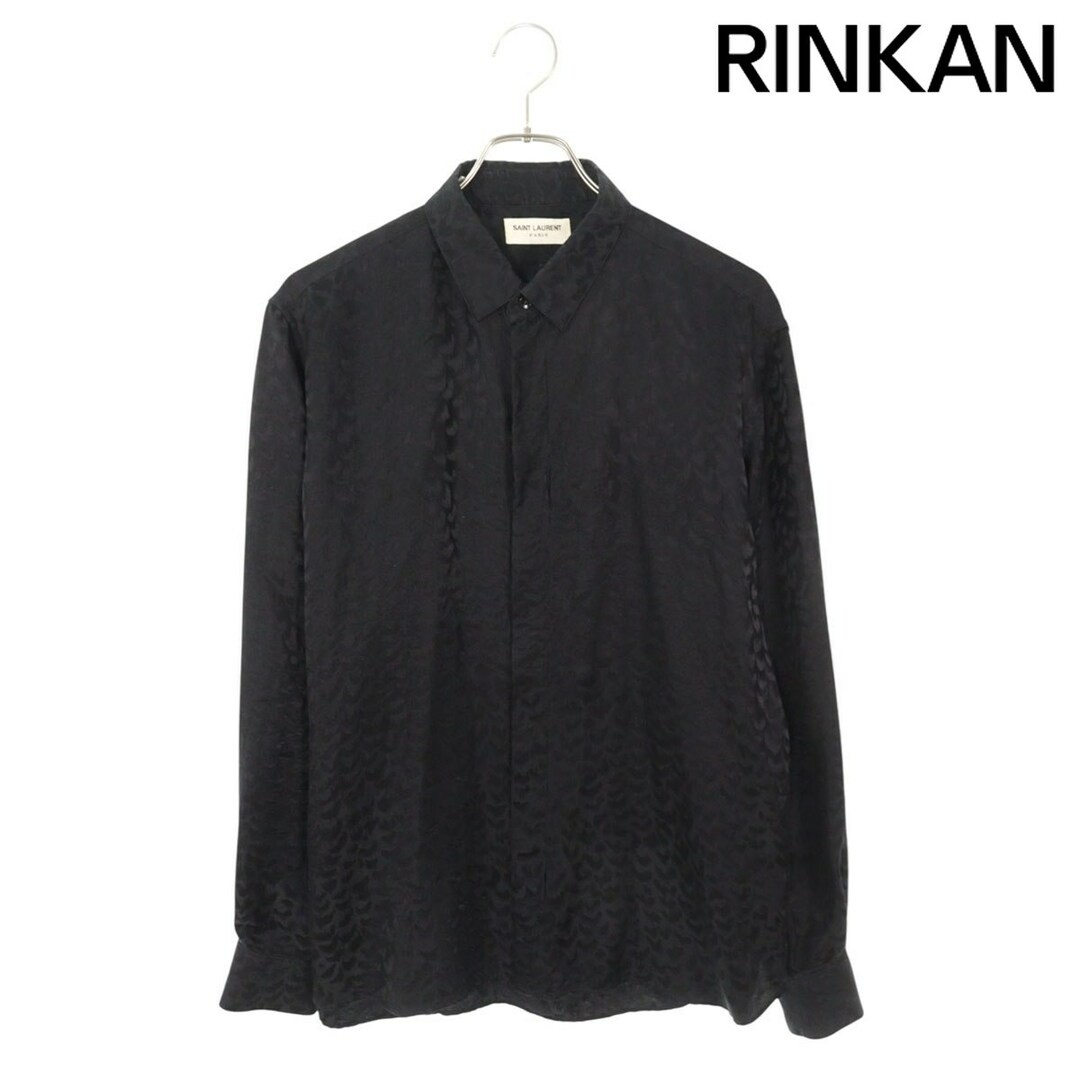 Camicia Saint Laurent Paris 646850 Y1F18 stampa leopardata seta manica lunga uomo usata