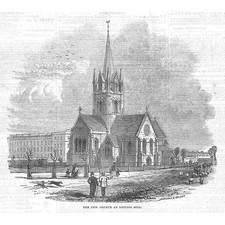 NOTTING HILL St John's Church - Antique Print 1845