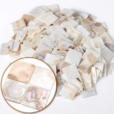 350Pcs Mother of Pearl Mosaic Tiles, Natural Shell Tiles, Square Mosaic Pieces f