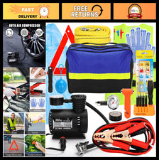 14-piece Car Safety Kit - Roadside Emergency Kit With Jumper Cables Air Compre 14-piece Car Safety Kit - Roadside Emergency Kit With Jumper Cables Air Compre