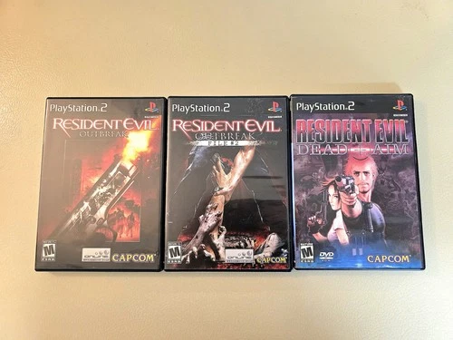 Rare RESIDENT EVIL PS2 Game Lot Dead Aim Outbreak 1 & 2