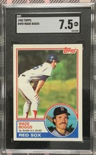 1983 Topps #498 Wade Boggs Boston Red Sox Rookie Card Hall of Fame SGC 7.5. rookie card picture