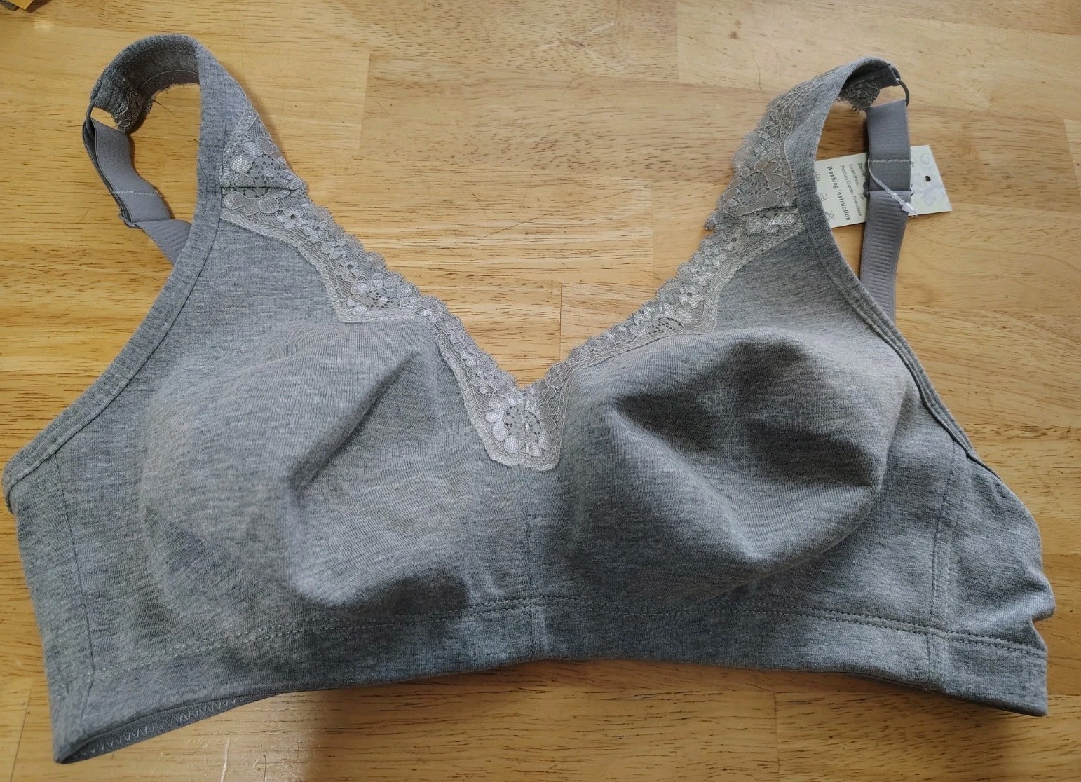 Nwt! TELIMUSSTO Wireless Minimizer Bra Gray Size 34DD Comfort