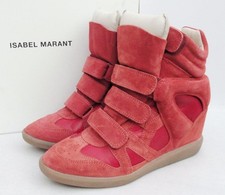ISABEL MARANT Bekett Suede Leather Wedge Sneakers Trainers UK4 37 Us7 New Auth