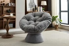 For Living Room Bedroom Oversized 360° Swivel Accent Barrel Papasan Chair~