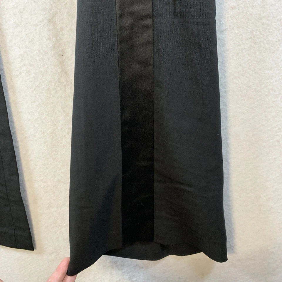 Alice Olivia женщин смокинг полоски брюки Sz 2 черный Y2K 00s заниженной ботинок новый - Изображение 3 из 4