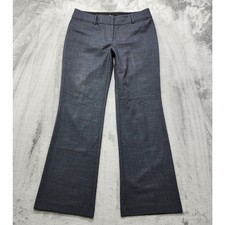 Ann Taylor LOFT Pants Women 10 Blue Tweed Julie Trouser Mid Rise Wide Leg Office
